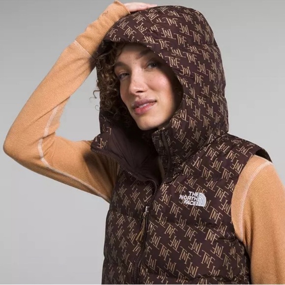 The North Face  Hydrenalit Down Vest Coal brown/monogram print Size Medium - Picture 6 of 16